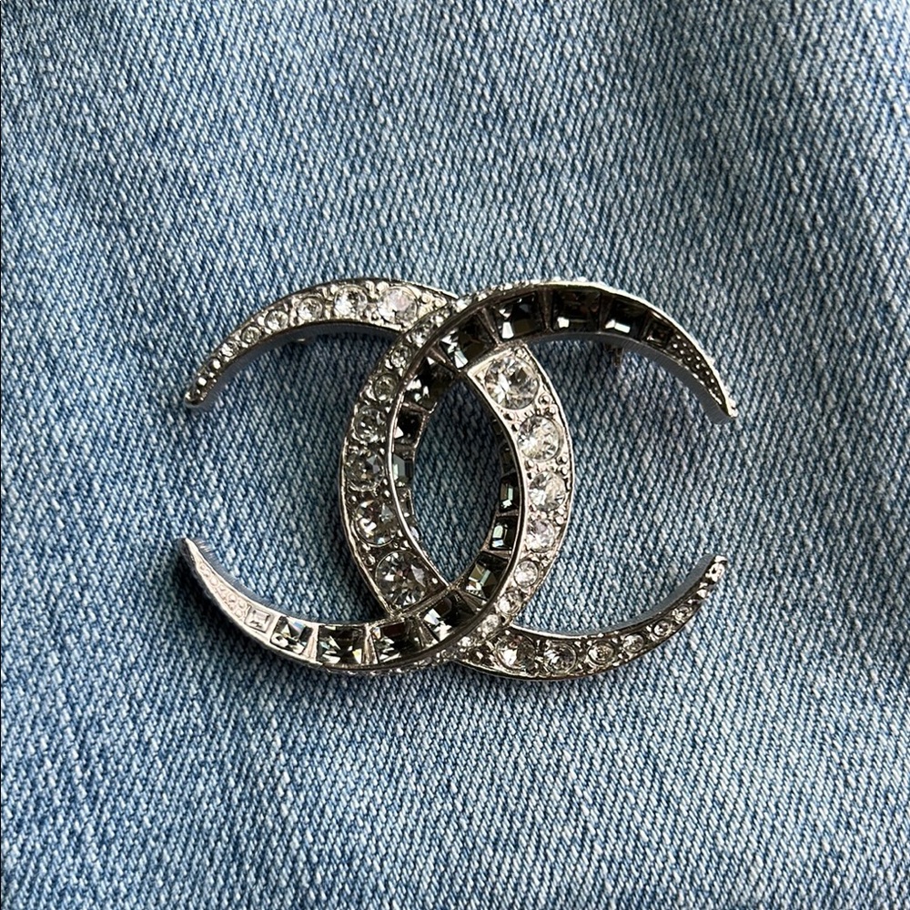 CHANEL Dubai Crescent Crystal Brooch Timeless Elegance